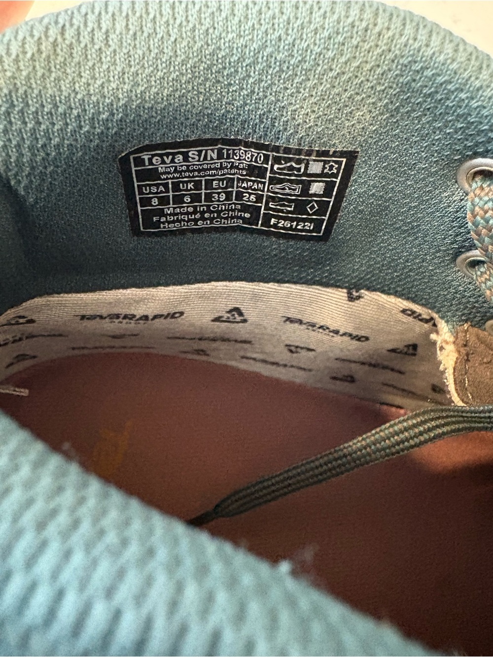 Teva Lace-Up Outdoor Boots in Teal, Taupe & Pink - Picture 4 of 7